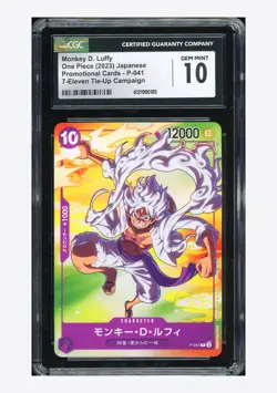 One Piece CGC 10 GEM MINT Monkey D Luffy Promo 2023 P-041 7-11 Campaign Japanese - Image 1