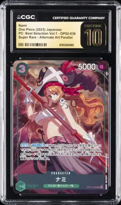 2023 ONE PIECE JPN PC BEST SELECTION VOL.1 ALT ART OP02-036 NAMI CGC 10 PRISTINE - Image 1
