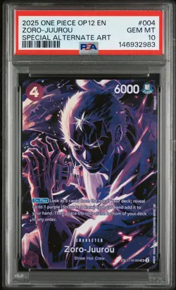 2025 ONE PIECE LEGACY OF THE MASTER SPECIAL ALT ART #004 ZORO-JUUROU PSA 10 - Image 1