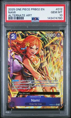 2025 ONE PIECE PRB02-PREMIUM BOOSTER THE BEST- VOL.2 ALTERNATE ART NAMI PSA 10 - Image 1