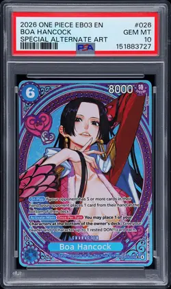 2026 ONE PIECE EB03-HEROINES EDITION SPECIAL ALT ART BOA HANCOCK PSA 10 - Image 1