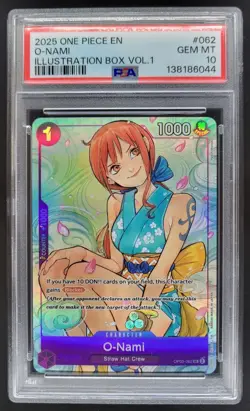 2025 One Piece O-Nami Illustration Box Vol. 1 #OP05-062 PSA 10 KH6 - Image 1