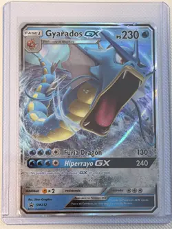 Gyarados GX SM212 Sun & Moon Holo Black Star Promo Pokemon Card Spanish LP - Image 1