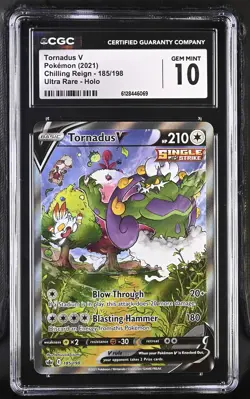 CGC 10 Tornadus V 185/198 Alternate Art Chilling Reign Pokemon Card - Image 1