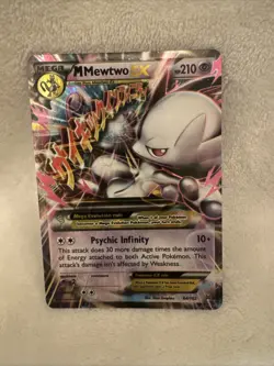 Rare Mega M Mewtwo EX Holographic 64/162 2015 Pokemon card - Image 1