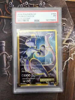 Pokemon Mewtwo EX Full Art Ultra Rare Holo 103/108 Evolutions PSA 1 Card - Image 1