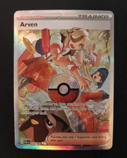 Pokemon Card - Arven 235/091 Trainer SIR - Paldean Fates - NM {537} - Image 1