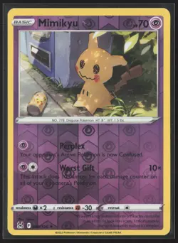 Mimikyu Rare SWSH11: Lost Origin 080/196 NM Pokemon Card Reverse Holo - Image 1