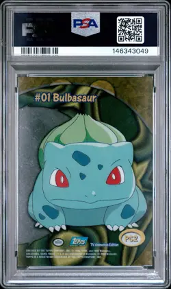 2000 TOPPS POKEMON TV ANIMATION CLEAR CARDS #PC2 BULBASAUR PSA 9 - Image 2