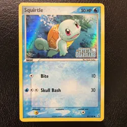 Pokemon TCG Squirtle Stamped Reverse Holo Card 63/100 EX Crystal Guardians MP - Image 1