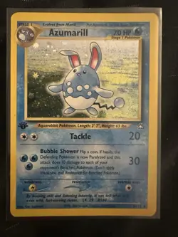 Pokemon TCG Azumarill Neo Genesis Holo Card 2/111 1st Edition Rare - Image 1