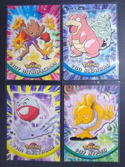 Slowbro, Hitmonchan, Hypno, Electrode Topps Blue Label 4 Cards Pokemon Non Holo - Image 1
