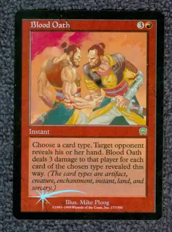 MTG Blood Oath MERCADIAN MASQUES rare Foil Unplayed Near Mint - Image 1