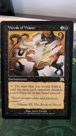 MTG Rare Onslaught #182 Words of Waste - Ex - Image 1