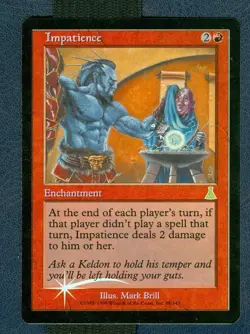MTG FOIL Impatience Urza's Destiny rare Unplayed Near MInt - Image 1