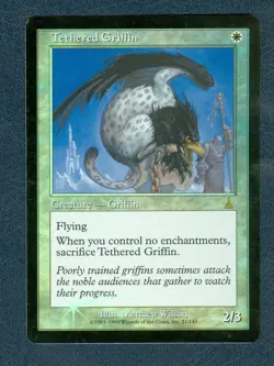MTG FOIL Tethered Griffin Urza's Destiny rare Unplayed Near MInt - Image 1