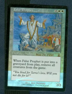 MTG FOIL False Prophet Urza's Destiny Prerelease Promo Unplayed Near MInt - Image 1