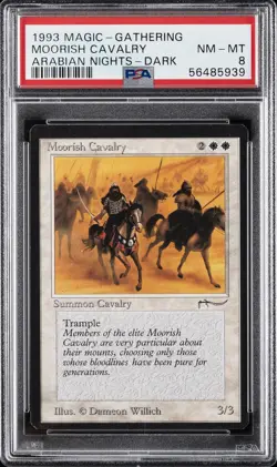 1993 MAGIC: THE GATHERING ARABIAN NIGHTS DARK MOORISH CAVALRY PSA 8 - Image 1