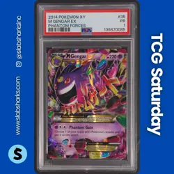 2014 POKEMON XY PHANTOM FORCES #035/119 M GENGAR EX PSA 1 - Image 1