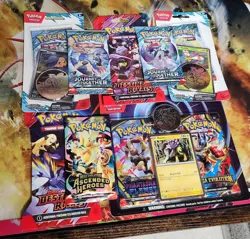 Sealed Pokemon TCG 9 Pack Lot ASCENDED HEROS DESTINED RIVALS PHANTASMAL Blister - Image 1