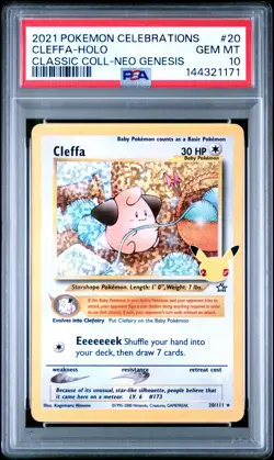 2021 POKEMON CELEBRATIONS CLASSIC COLLECTION #20 CLEFFA-HOLO PSA 10 - Image 1