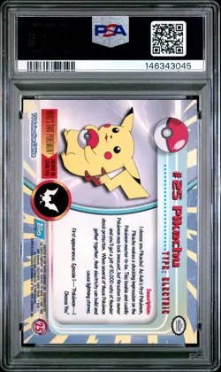 1999 TOPPS POKEMON TV FOIL #25 PIKACHU PSA 9 - Image 2