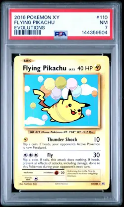 2016 POKEMON XY EVOLUTIONS #110 FLYING PIKACHU PSA 7 - Image 1