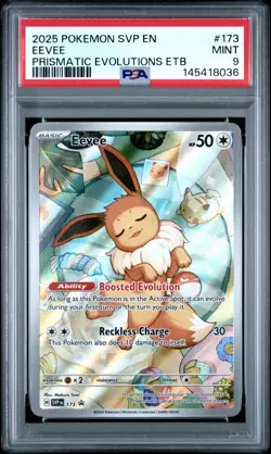 2025 POKEMON SVP EN-SV BLACK STAR PROMO #173 EEVEE PSA 9 - Image 1