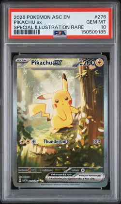 2026 POKEMON ASCENDED HEROES SPECIAL ILLUSTRATION RARE #276 PIKACHU EX PSA 10 - Image 1