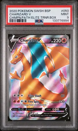 2020 POKEMON SWSH PROMO CHAMPION'S PATH ETB #050 CHARIZARD V PSA 9 - Image 1