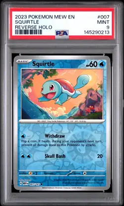 2023 POKEMON MEW EN-151 REVERSE HOLO #007 SQUIRTLE PSA 9 - Image 1