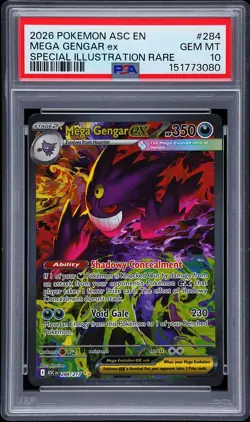 2026 POKEMON ASCENDED HEROES SPECIAL ILLUSTRATION RARE MEGA GENGAR EX PSA 10 - Image 1