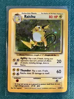 Pokemon Raichu Base Set Unlimited 14/102 NM Near Mint - Image 3