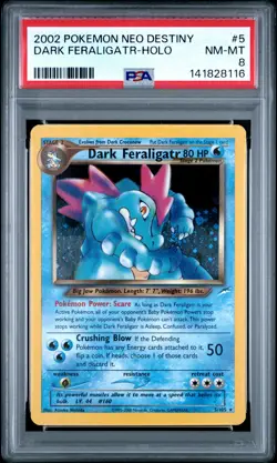 2002 POKEMON NEO DESTINY #5 DARK FERALIGATR-HOLO PSA 8 - Image 1