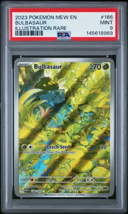 2023 POKEMON MEW EN-151 ILLUSTRATION RARE #166 BULBASAUR PSA 9 - Image 1
