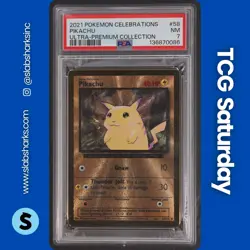 2021 POKEMON CELEBRATIONS CLASSIC COLLECTION UPC #58/102 PIKACHU METAL PSA 7 - Image 1