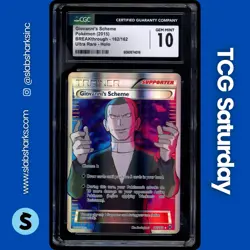 2015 POKEMON XY BREAKTHROUGH #162/162 GIOVANNI'S SCHEME FA ULTRA RARE CGC 10 - Image 1