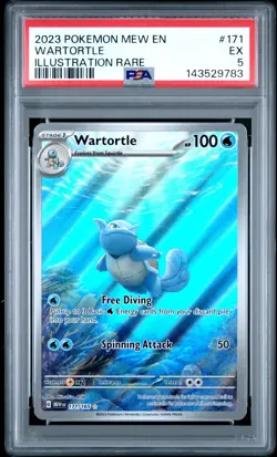 2023 POKEMON MEW EN-151 ILLUSTRATION RARE #171 WARTORTLE PSA 5 - Image 1