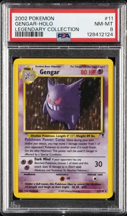 2002 POKEMON LEGENDARY COLLECTION #11 GENGAR-HOLO PSA 8 - Image 1