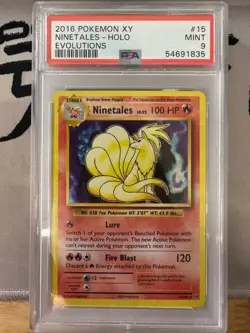 2016 POKEMON XY EVOLUTIONS #15 NINETALES-HOLO EVOLUTIONS PSA 9 - Image 1