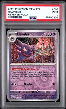 2023 POKEMON MEW EN-151 REVERSE HOLO #093 HAUNTER PSA 9 - Image 1