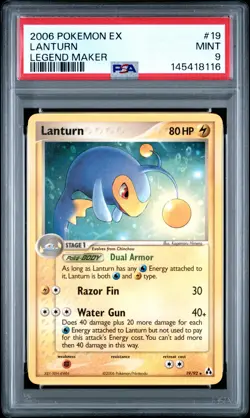 2006 POKEMON EX LEGEND MAKER #19 LANTURN PSA 9 - Image 1