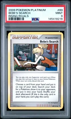 2009 POKEMON PLATINUM RISING RIVALS #89 BEBE'S SEARCH PSA 9 - Image 1