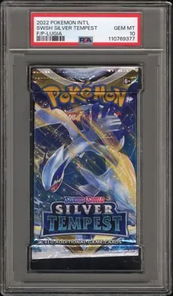 PSA 10 Gem Mint Pokemon Sword & Shield Silver Tempest Lugia Art Booster Pack - Image 1