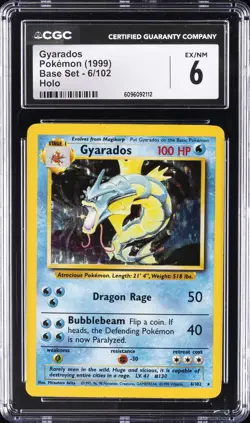 1999 POKEMON BASE SET UNLIMITED #6 GYARADOS-HOLO CGC 6 - Image 1