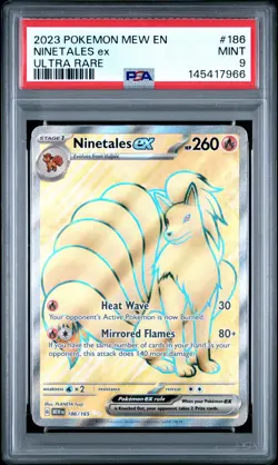 2023 POKEMON MEW EN-151 ULTRA RARE #186 NINETALES EX PSA 9 - Image 1