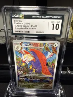 Pokemon TCG Braviary Illustration Rare Card 214/191 Surging Sparks CGC 10 - Image 1