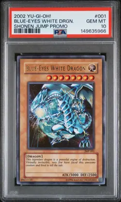 2002 YU-GI-OH! SHONEN JUMP PROMO #001 BLUE-EYES WHITE DRAGON PSA 10 - Image 1