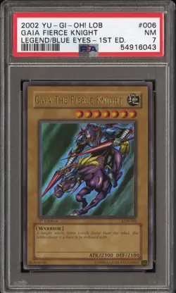 Gaia The Fierce Knight LOB-006 Ultra Rare 1st Edition Yugioh PSA 7 - Image 1