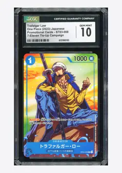 One Piece CGC 10 GEM Trafalgar Law Promo 2023 ST03-008 7-11 Campaign Japanese - Image 1